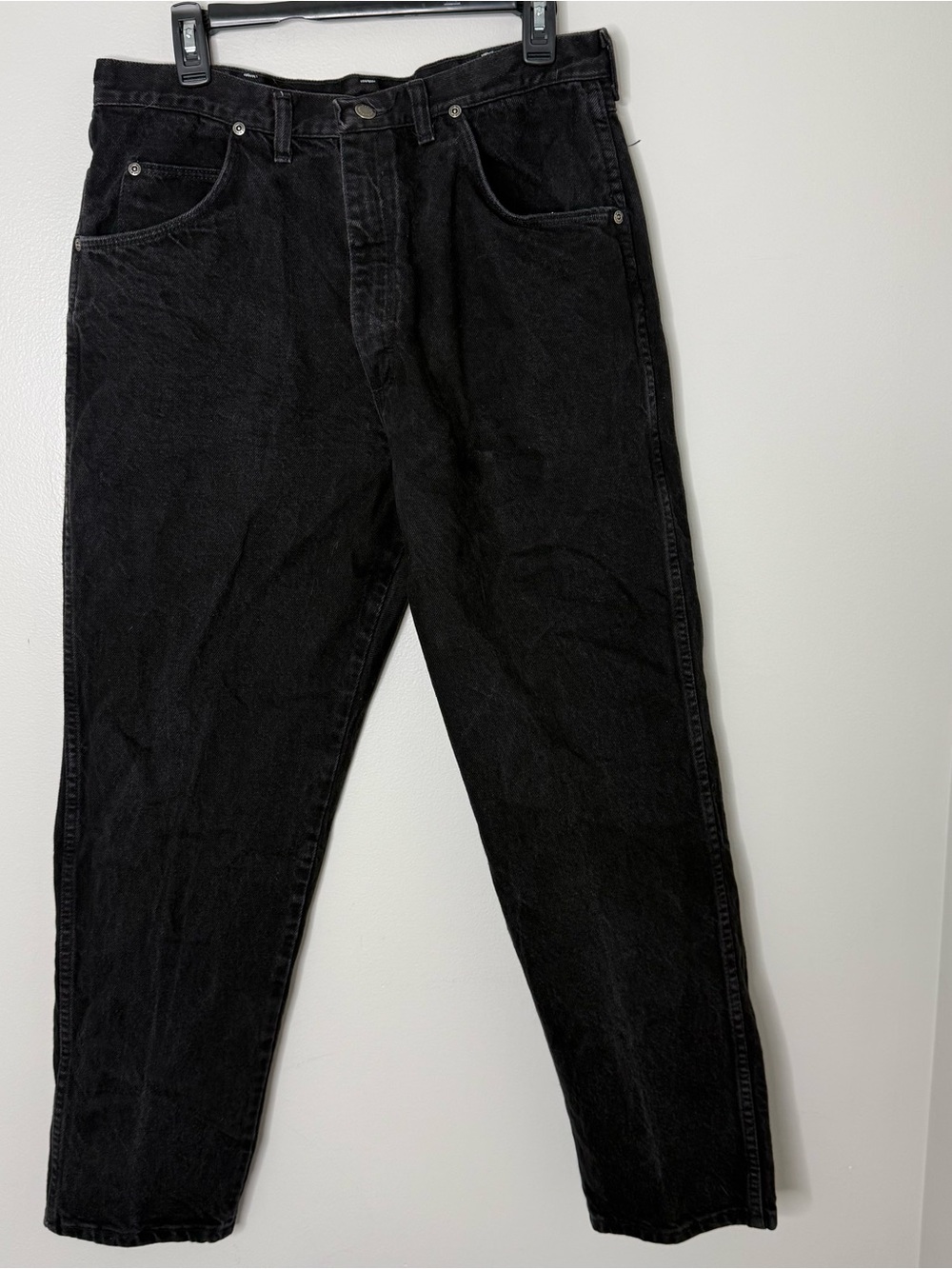 Wrangler Vintage Men’s Black Denim Jeans 36x30 Straight Leg